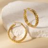 Titanium Steel Wheat Ear Earrings - Light Luxury, High-End Feel, Colorfast Niche Hoops, In Stock.