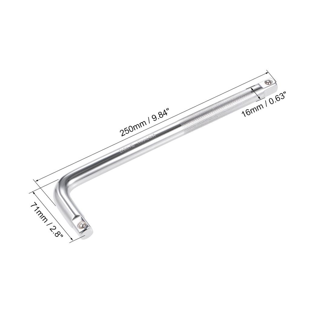 1/2/3pcs CR-V 1/4" 3/8" 1/2" Drive Socket Extension Bar Breaker L Shape Wrench Construction