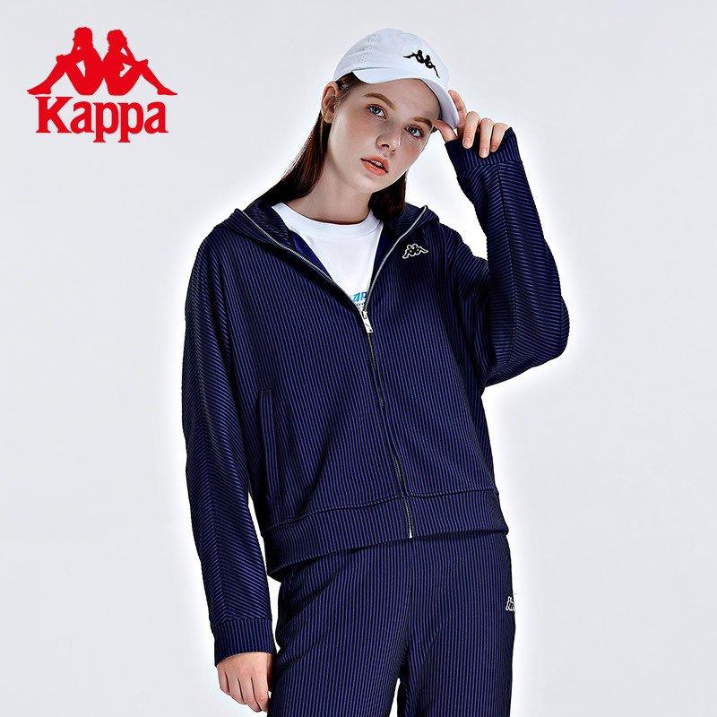 Kappa Hoodie Spring and Autumn Women's Sports Hoodie Casual Striped Cardigan Coat