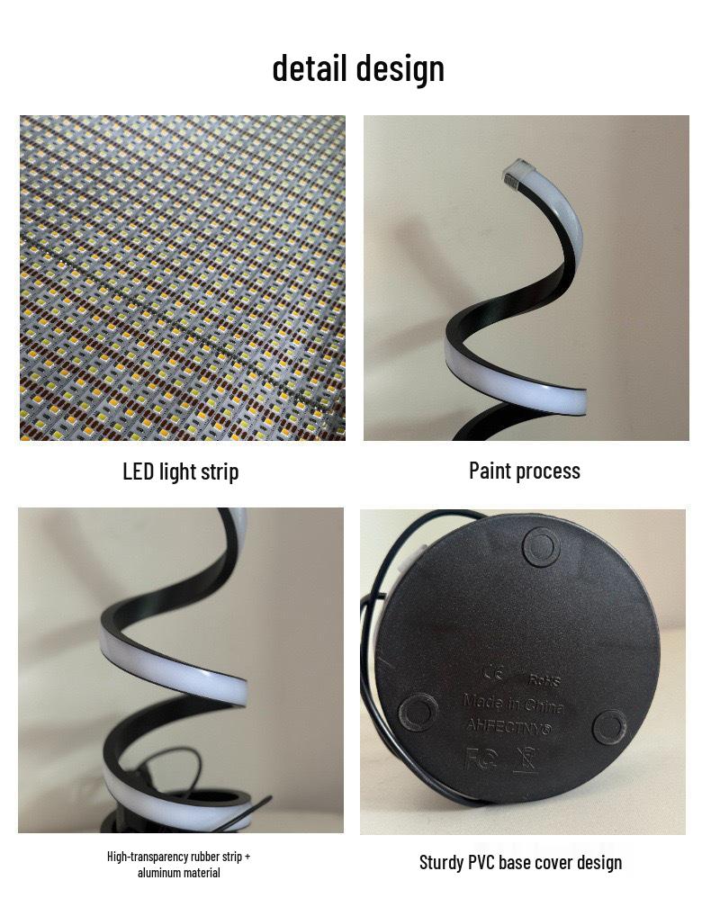 2025 Cross-border E-commerce: Modern Spiral, Adjustable LED, USB-Powered Desk Lamps