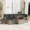 VidaXL Garden Lounge Set with Cushions 7 Pcs Light Grey Wicker 3268052