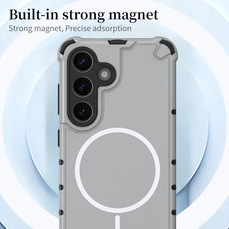 Neues Luxus und Cooles Magnetisches Kabelloses Lade Anti-Fall Panzergehäuse für Samsung GalaxyS26 S25 S24 S23 Ultra Plus Magsafe Hülle
