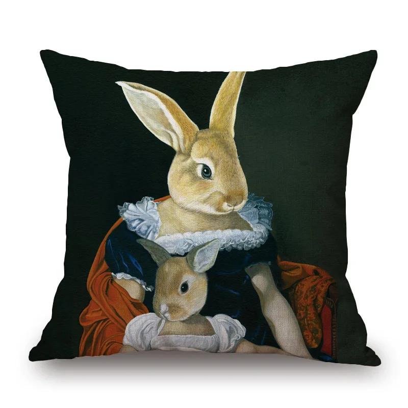 Home Decoration Sheep Rabbit Dog Cushion Cover Cute Animal Pillowcase Cartoon Sofa