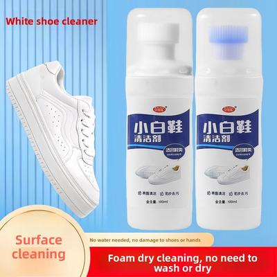 White Sneaker Cleaner - Shoe Cleaning and Polishing Tool - Quick Stain Removal, Whitening and Yellow Removal - Brushing Shoes