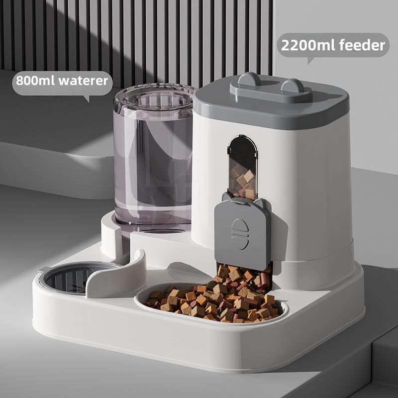 Automatic Cat Dog Feeder with Integrated Food & Water Bowl