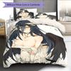 Set Copripiumino Trapuntato con Motivo Anime Federe Decorazione Casa Regalo di Compleanno (1 * copripiumino + 2 * federa, senza nucleo)