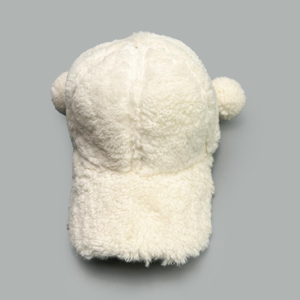 Autumn And Winter Cute Plush Ears Baseball Cap Men And Women Warm Simple Cartoon Casual Cap