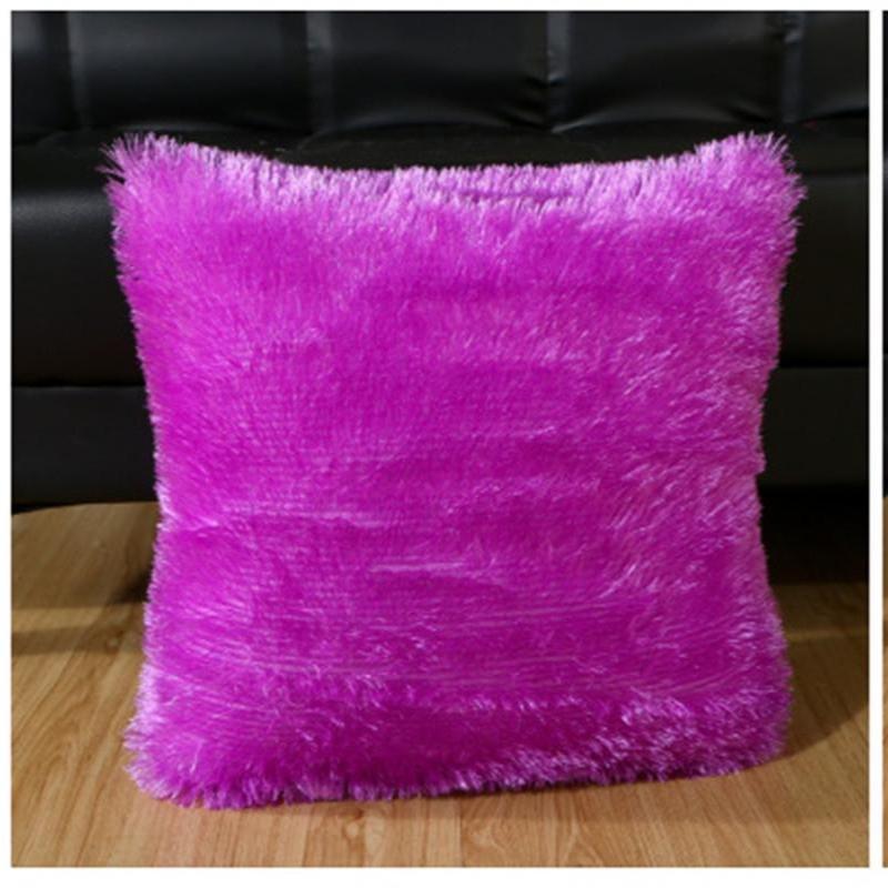 Мягкий мех пушистая диванная подушка плюшевая роскошная наволочка семейное украшение One Size фиолетовый 589₽
