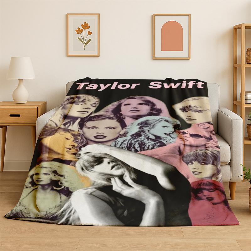 Singer T-Taylor Singer Music Flannel Blanket Soft Warm Throw Blanket for Bedroom Living Room Bed Travel Camping Picnic Gift