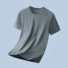 Men's Solid Color V-Neck T Shirt Casual Slim Fit Breathable Short Sleeve Basic Top for Daily Wear Brown