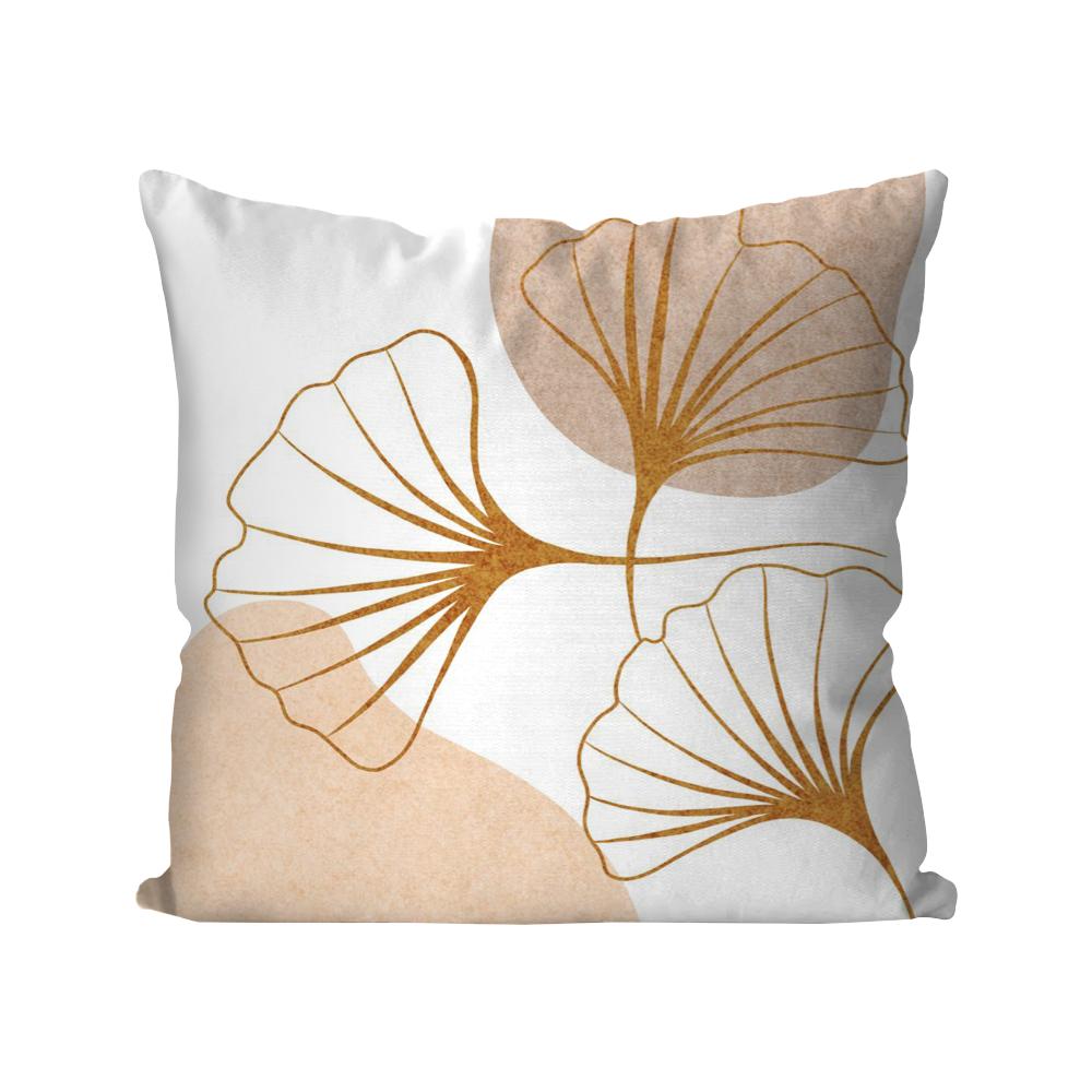 1 Stück Goldblatt Ginkgoblätter Kissenbezug Quadratisches Kissen Schlafzimmer Sofa Freizeit Komfortkissen Auto Wohnzimmer Heimdekoration 40X40