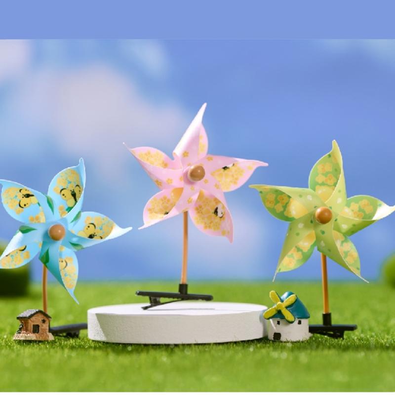DIY Crafting Windmill Hair Clip Easy To Assemble Creative Hairpin Plastic Alloy Hairpieces Fashion Hair Accessories