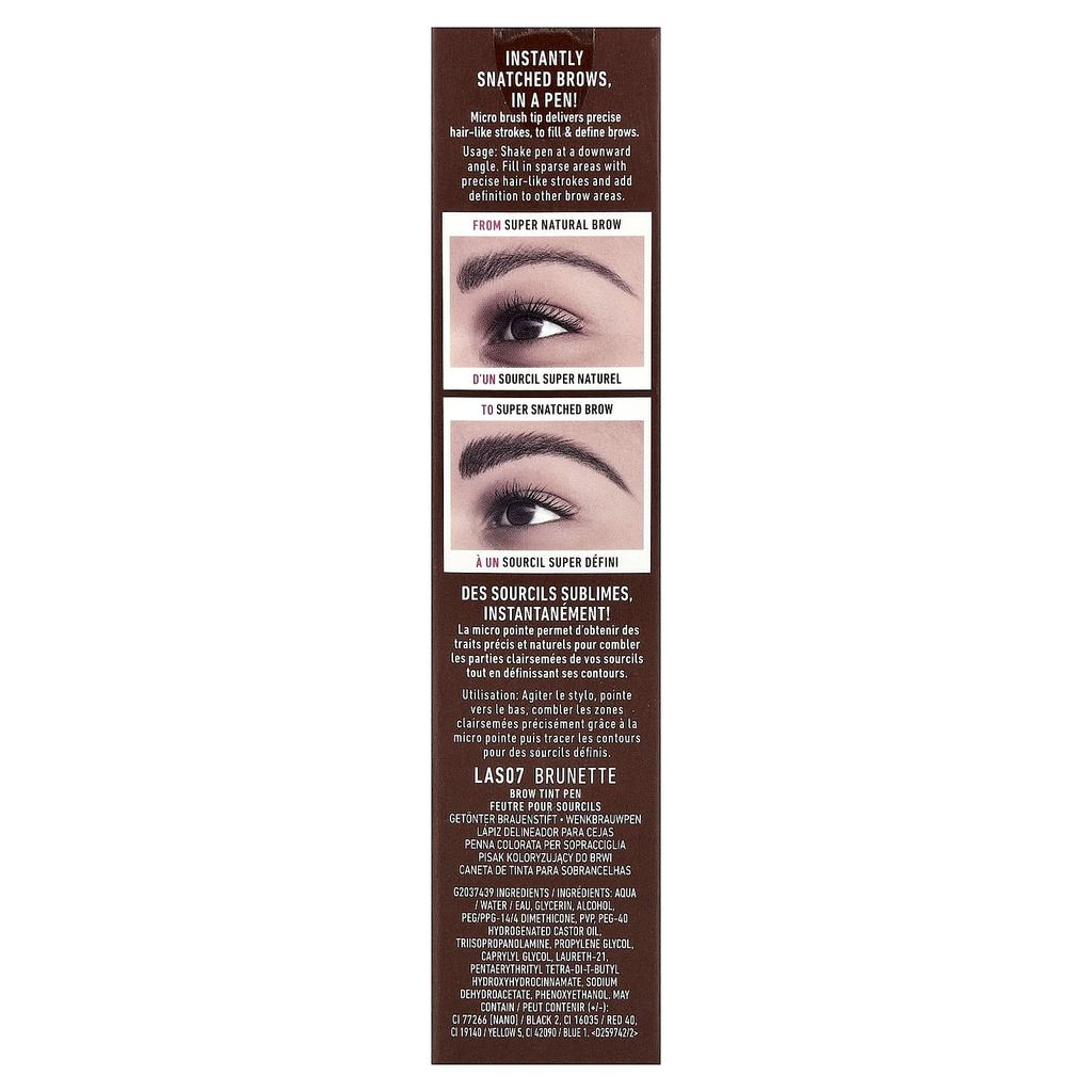 NYX Professional Makeup, Lift & Snatch! Brow Tint Pen, 07 Brunette, 1 ml (0.03 fl oz)