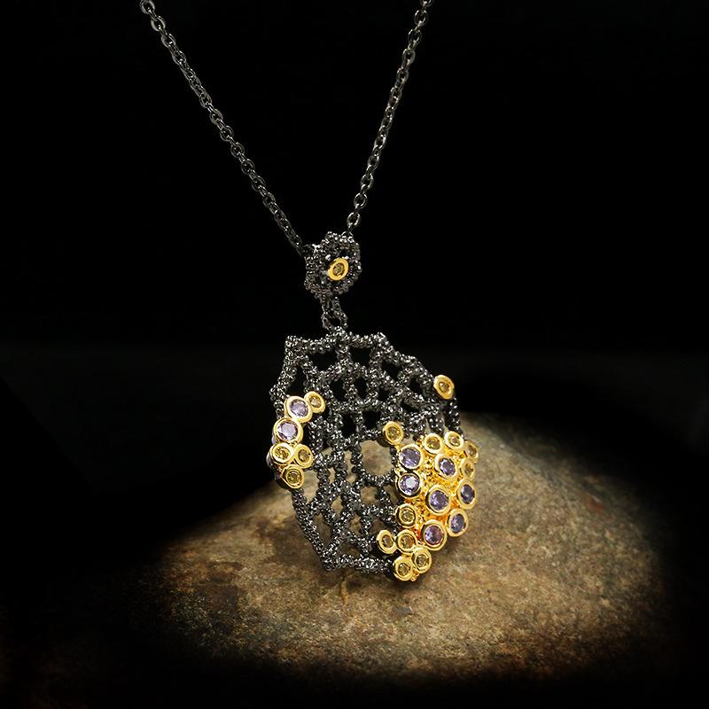 Schwarz-Gold Zweifarbige Halskette Böhmischer Ethnischer Stil Boutique Guangdong Silber