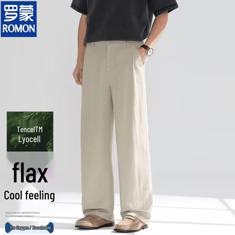 Romon Men s Linen Blend Old Money Style Casual Pants L