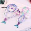 Colar de Pérolas de Sereia e Conjunto de Acessórios de Princesa para Meninas - Conjunto de 5 Peças para Presente de Feriado