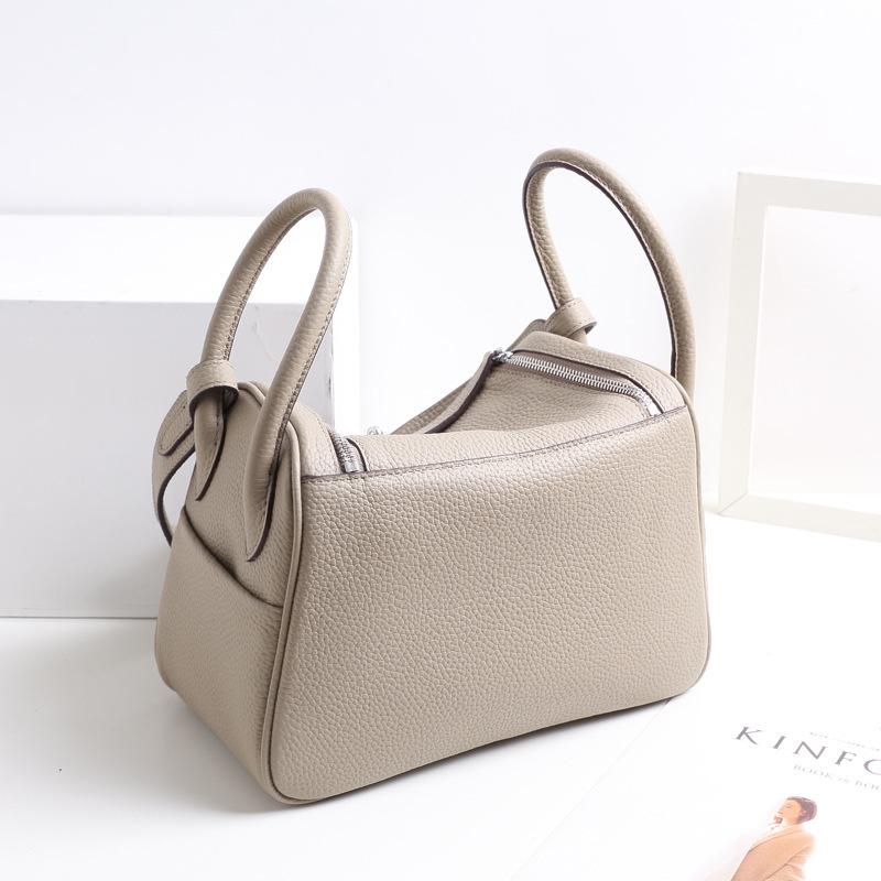 Cross-border Foreign Trade First-layer Cowhide Pillow Bag Fashionable Versatile LD Bag Doctor Bag Large Capacity Underarm Shoulder Bag Women