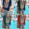 Stunning Womens Vintage Striped V Neck Loose Shirt Tops Half Sleeve Boho Blouse Plus Size