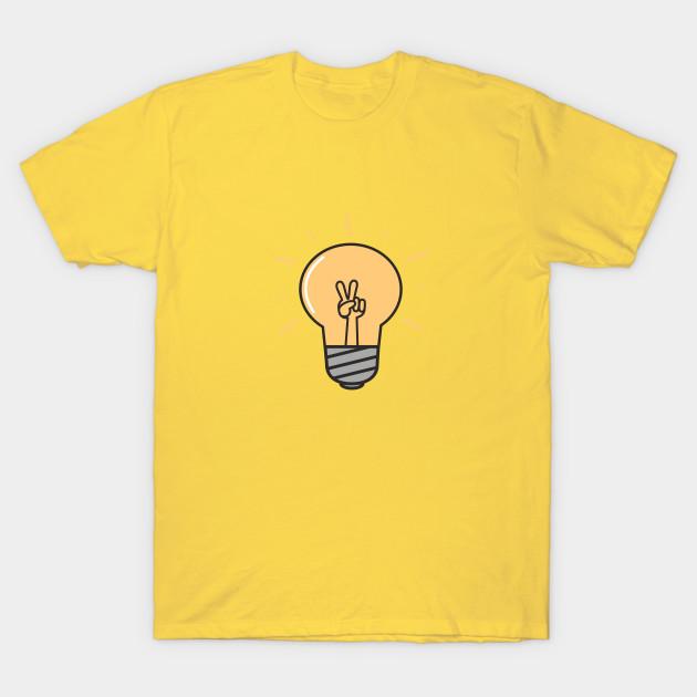 

Unisex Fashion TShirt Cute Lightbulb Peace Sign T Shirt Print TShirt Plus Size S-5XL T-Shirt 100%Cotton Tops O Neck Short Sleeve Tees S жовтий