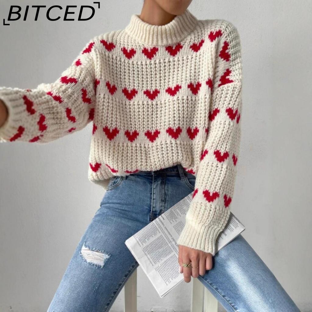 BITCED Women's Jacquard Spring/Fall Pullover Sweater