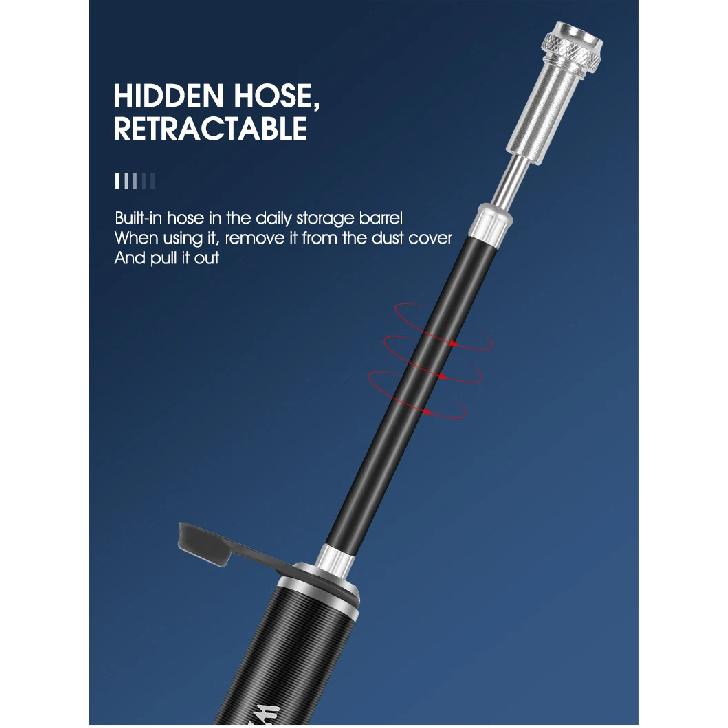 WEST BIKING Tragbare Fahrradpumpe Aluminiumlegierung Fahrrad Luftpumpe Reifenfüller Schrader/Presta Universal Rennrad Zubehör