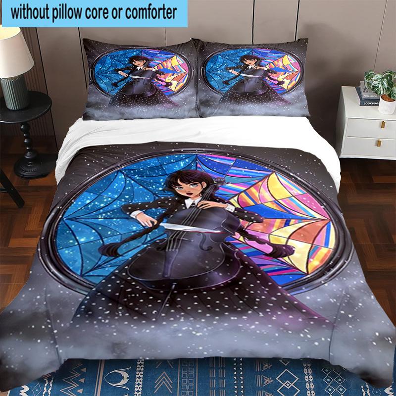 3PCS Stained Glass Gothic Romance 3pcs Bedding,Including 3PCS Duvet Cover And 2pcs Pillowcases Perfect for Christmas,Ideal for Bedroom, Dormitory