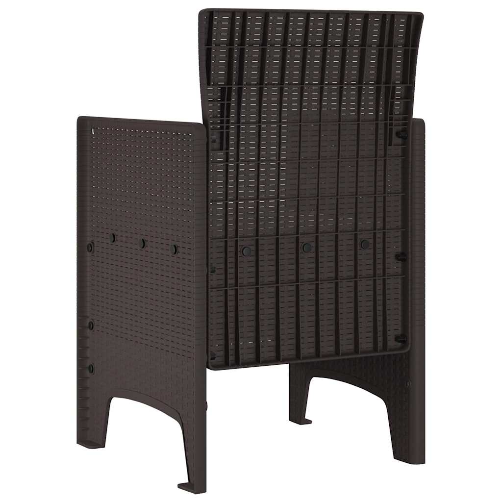 Garden Chair with Cushion 4 pcs Brown 53 x 49 x 85 cm Polypropylene