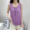 Home vest women's summer thin large size loose sleeveless top casual round neck inner suspender bottoming shirt