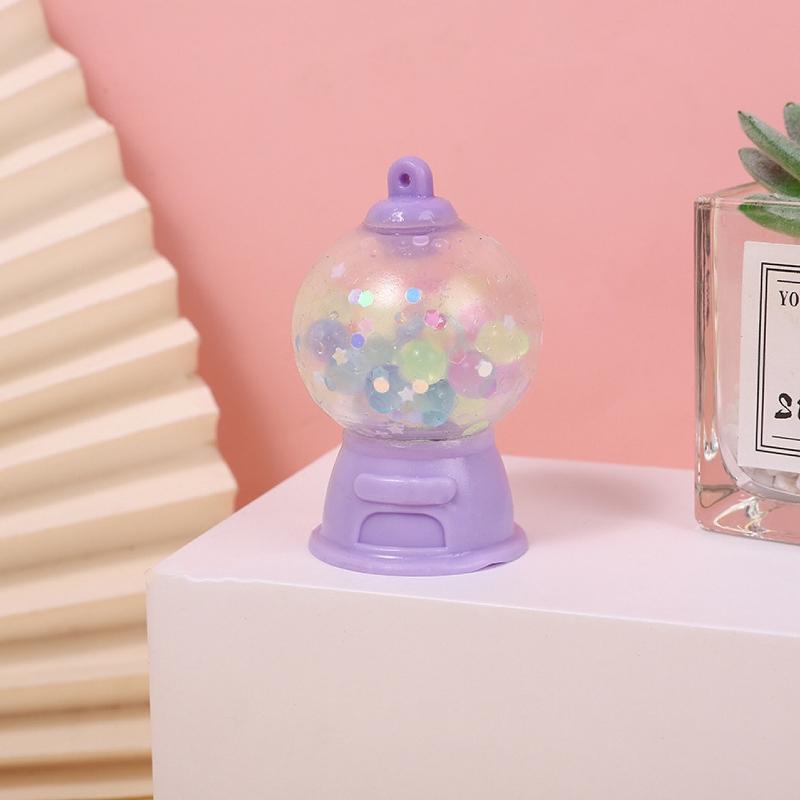 Kawaii Dekoration Gacha Maschine Farbige Perlen Knet-Nass-Quetschspielzeug Geschenk Entlüftung für Kinder Hochziehen TPR Weichgummi Gacha Maschine