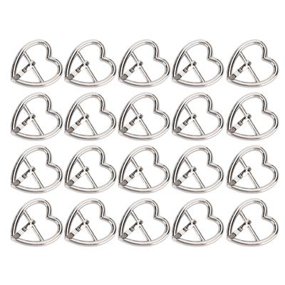 20Pcs Heart Shaped Buckle DIY Clasps Hairpins Clothing Bags Garment Decorative Pendant