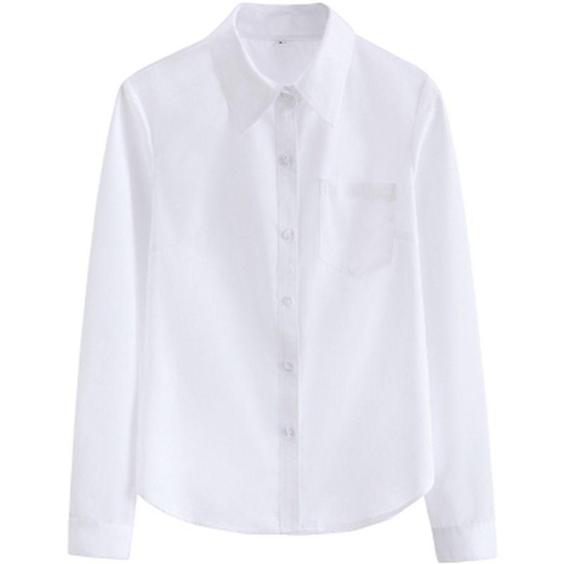 Women's Loose Short Sleeve White Stand Collar Shirt - Versatile Summer College Style JK Uniform Top