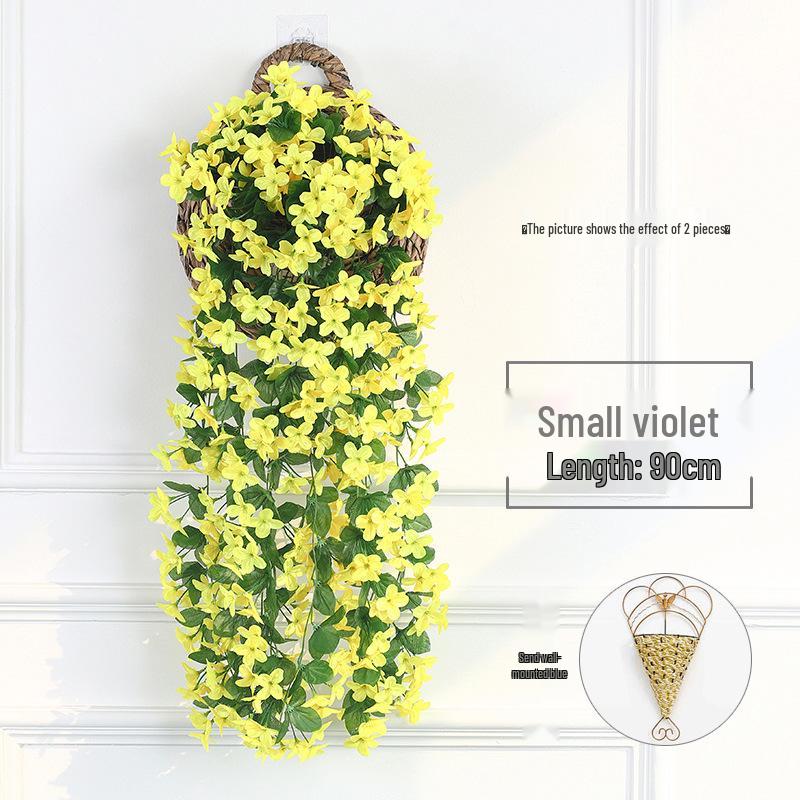 Wisteria Vine Artificial Silk Flower Wall Hanging for Indoor Decoration