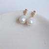 Baroque Natural Freshwater Pearl Stud Earrings 14K Gold-plated French Retro Earrings Silver Needle Temperament Classic Fashion