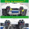 1Piece AK Dual Exhaust Tip Glossy Carbon Fiber Black Pipe Double Exhaust Tail End Pipe Exhaust Muffler Tip for Universal