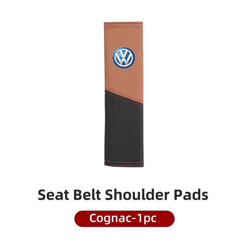 LEG1 Car Seat Belt Cover Safety Belt Two-colour Splicing Shoulder Protection Pads For VW Tiguan CC Jetta Polo Passat T-ROC Touareg