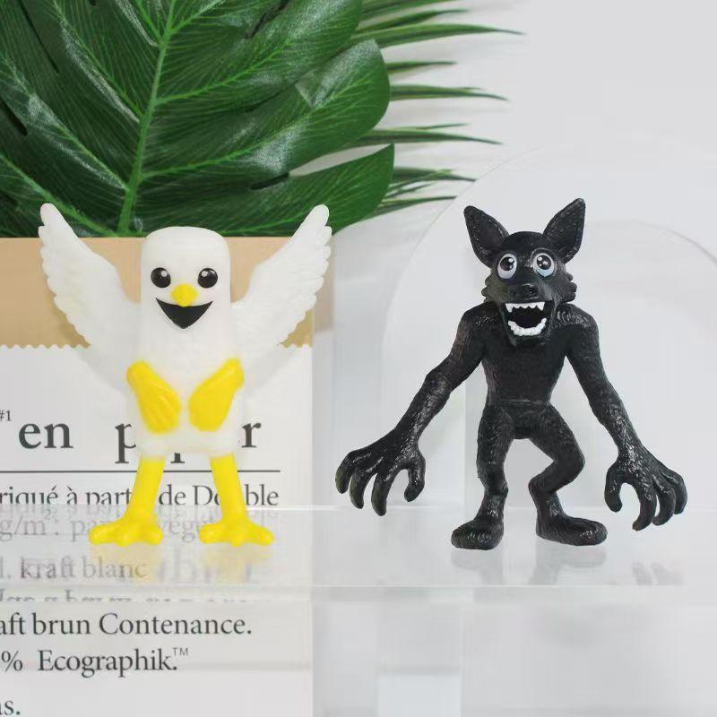 New 6 Pieces/set Of 99 Night Forest Character Statues, Owls, Goats, Wolves, Deer, 99Night Forest Toy Gifts