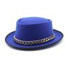 Hat Top Hat Wool Edge Acrylic Chain Flat Top Playful Versatile Show Face Little British