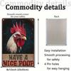 Vintage Rooster Metal Wall Sign, Funny Farmhouse Decor for Bar