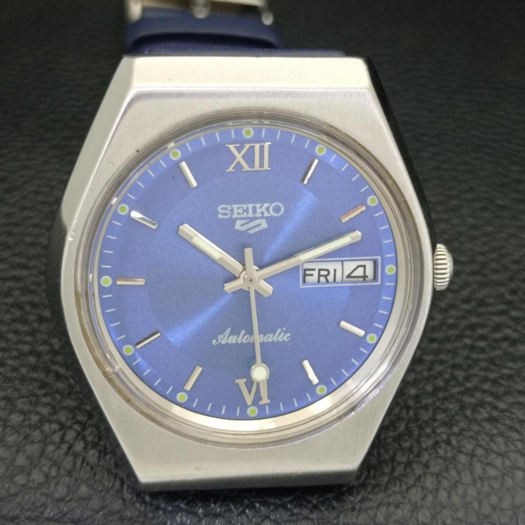 VINTAGE SEIKO 5 AUTOMATIC 6309A JAPAN MENS BLUE COLOR DIAL WATCH a701234-5 R206a-a701234