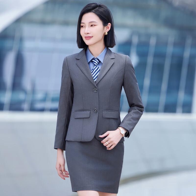 Troman Women's Long Sleeve Business Suit Set