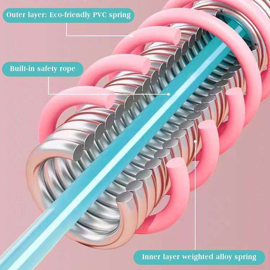 Weighted Foldable Spring  Hoop Abdominal Workout Circle Gentle Pressure Fit Full Body Toning with Tape Measure for Adults Pi