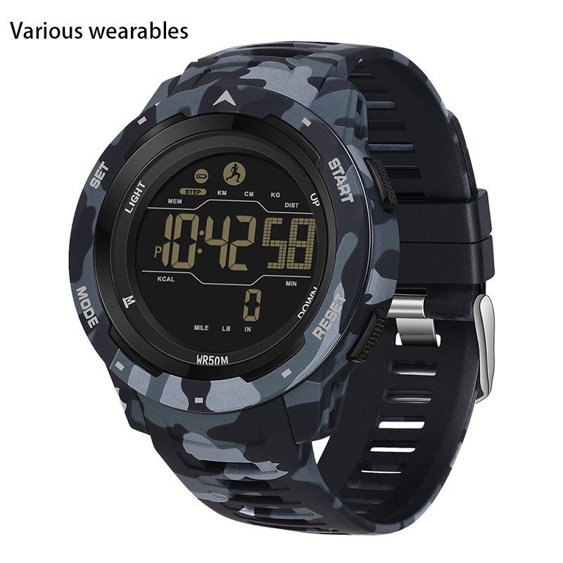 Calorie Pedometer Electronic Watch Waterproof Multifunctional Sports Shockproof Smart Alarm Clock Watch for Men and Women