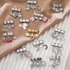 Y2K 3PCS Colorful Crystal Zircon Pendant Moon Star Bow Italian Charm Links Stainless Steel Fit 9mm Bracelet Jewelry DIY Making