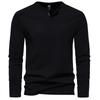 Men Solid Color Long Sleeve Casual Basic Bottoming T Shirt For Daily Wear