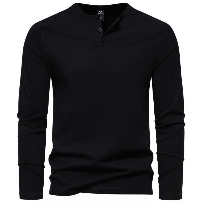 Men Solid Color Long Sleeve Casual Basic Bottoming T Shirt For Daily Wear