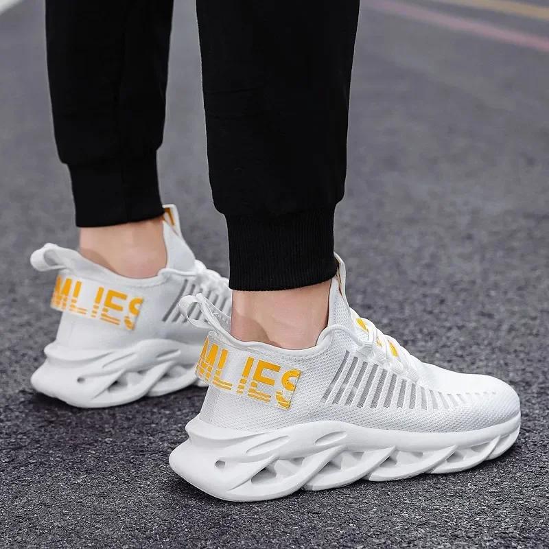 Mens Shoes Comfortable Sneakers Men Breathable Running Shoes Mesh Tenis Sport Shoes Size 46 Walking White Sneakers Men