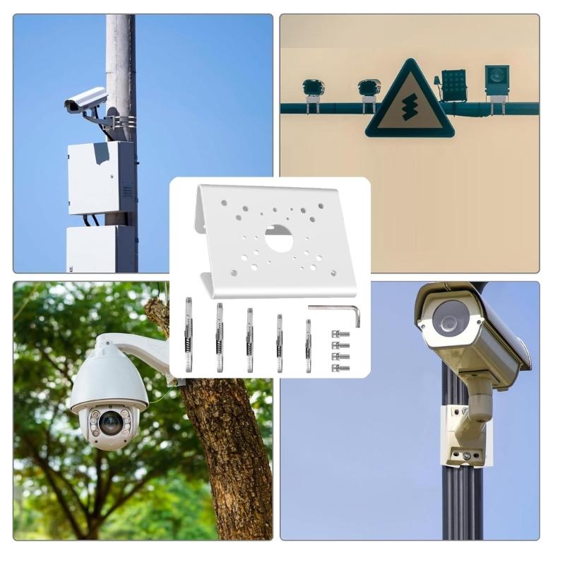 Adjustable Security Camera Mount Bracket with Clamp for Outdoor Steel Plate Construction