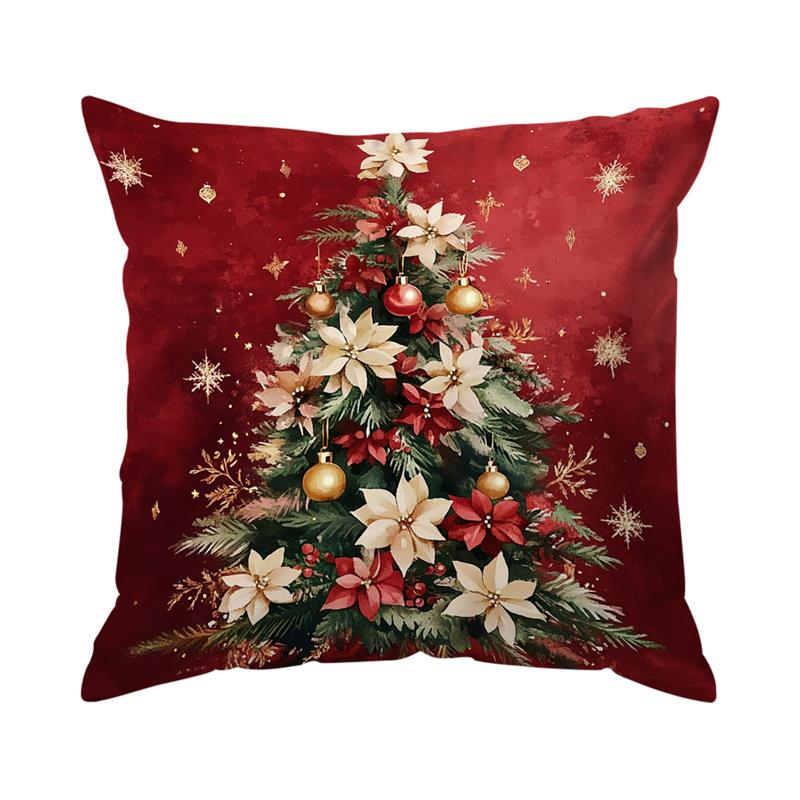 Santa Claus Snowman Cushion Pillowcase Printed Polyester Throw Pillow Cover Decorative Sofa Cushion Pillowslip Decor