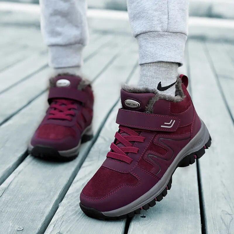 Warm Men Winter Boots Outdoor Warm Ankle Boots Lightweight Couple Walking Shoes Women Waterproof Snow Boots Winter Cotton Shoes