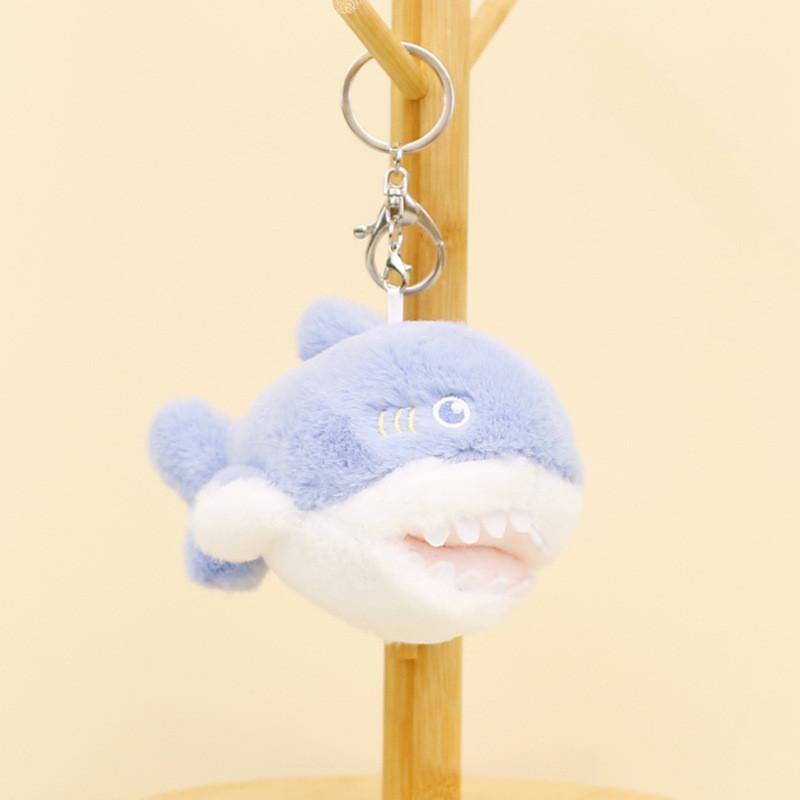 Adorable Marine Animal Plush Keychain 12cm Cute Shark Whale Dolphin Stuffed
